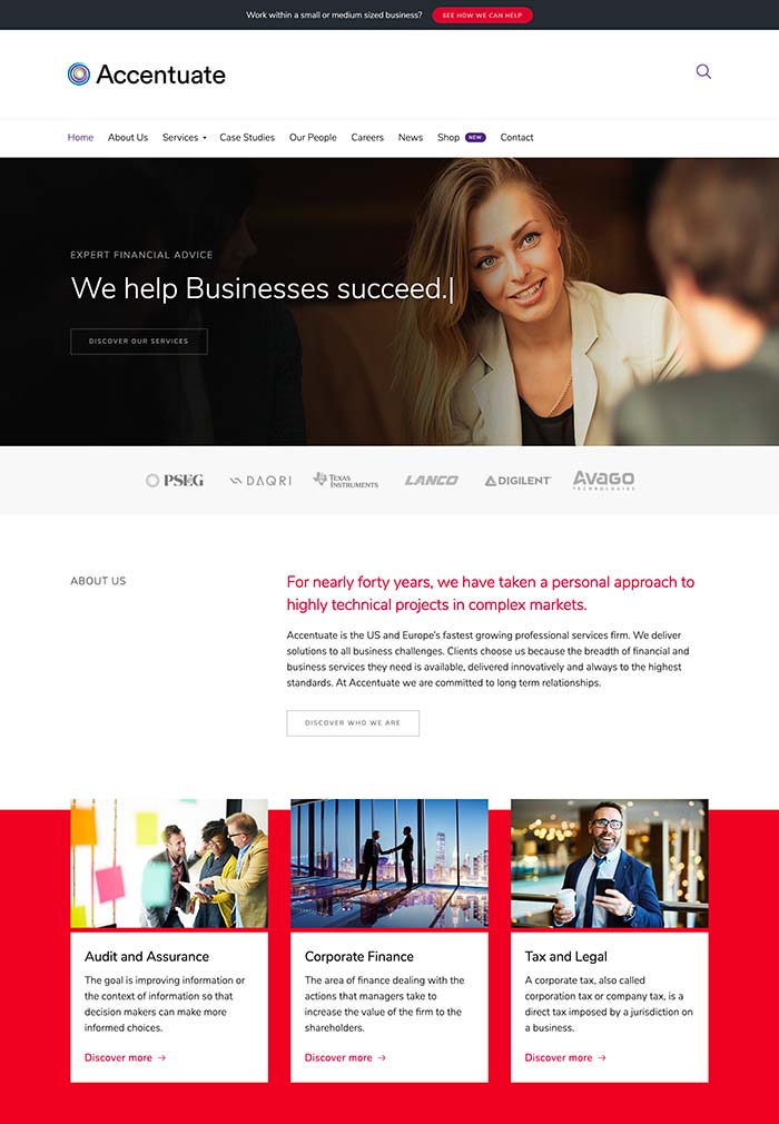 Accentuate Homepage
