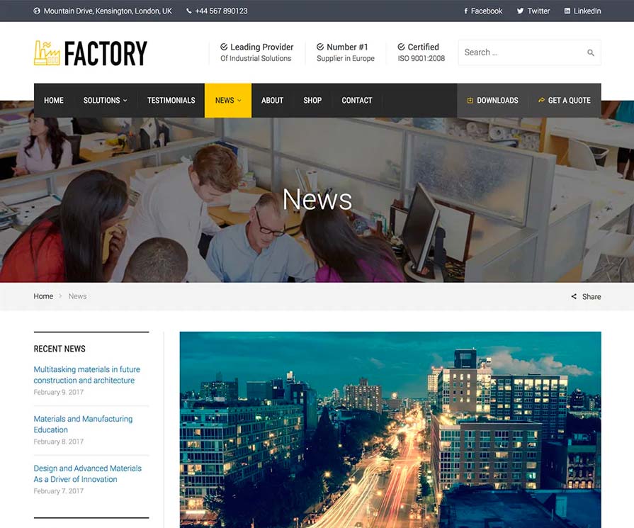Factory - News page