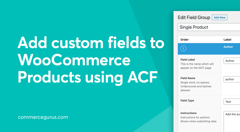 Add custom fields to WooCommerce Products using ACF