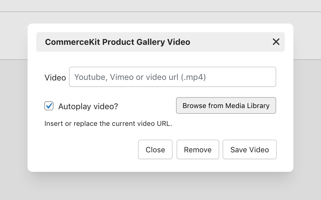 Video settings.