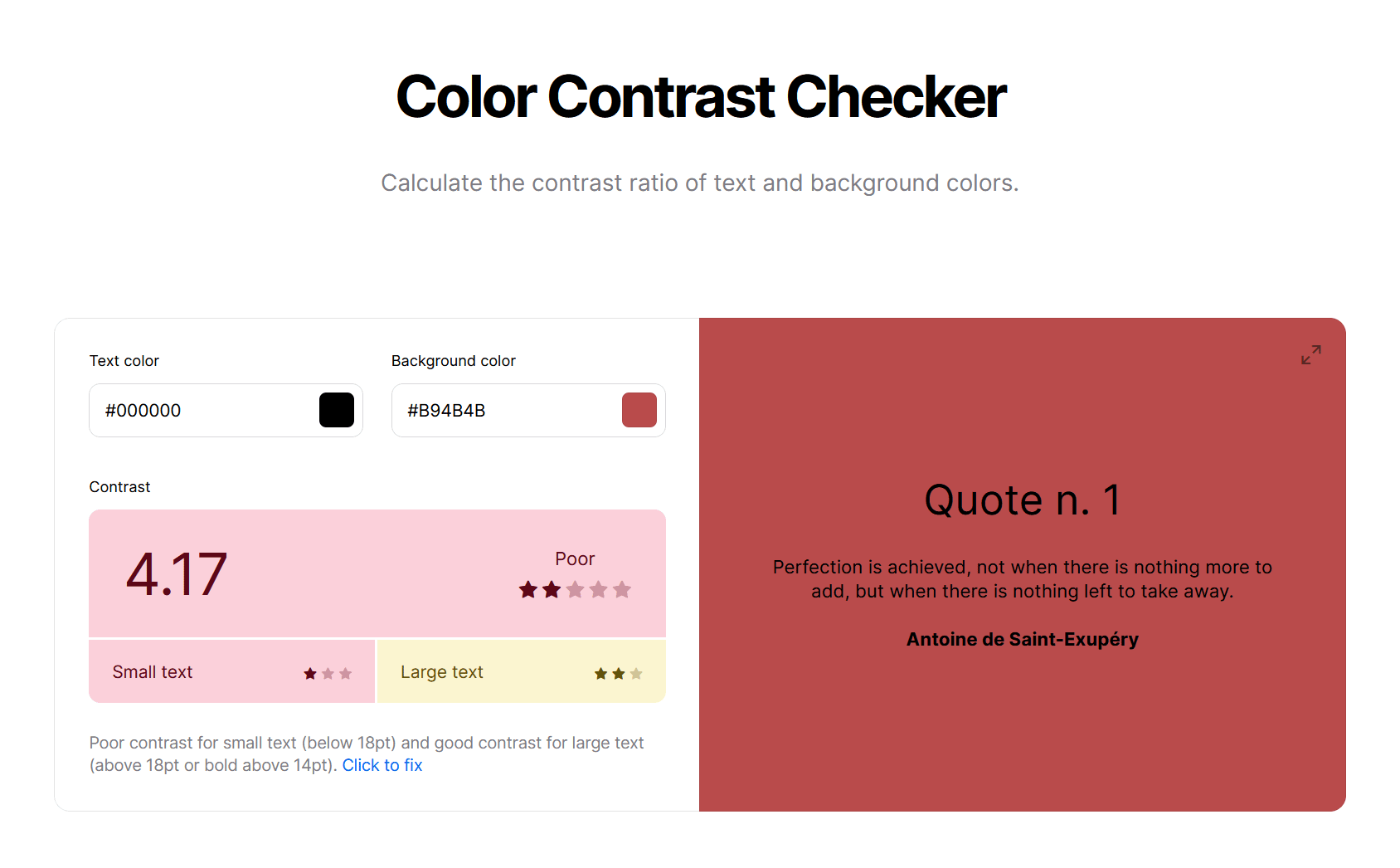 Example of a Color Contrast Checker